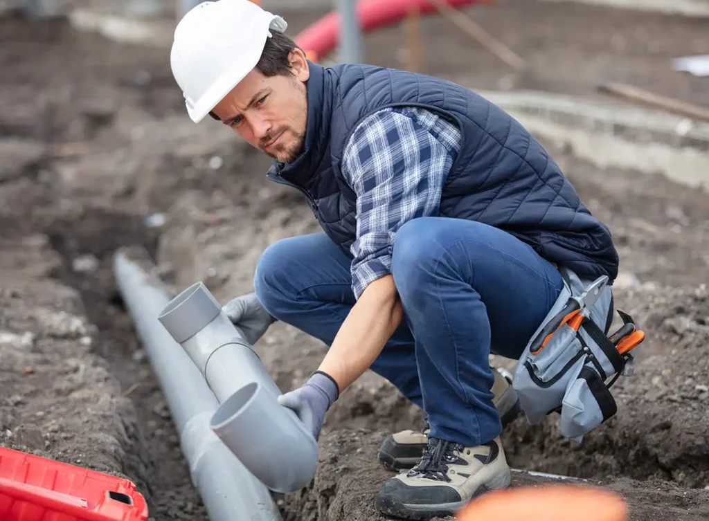 plumber repairing a sewer line alton illinois